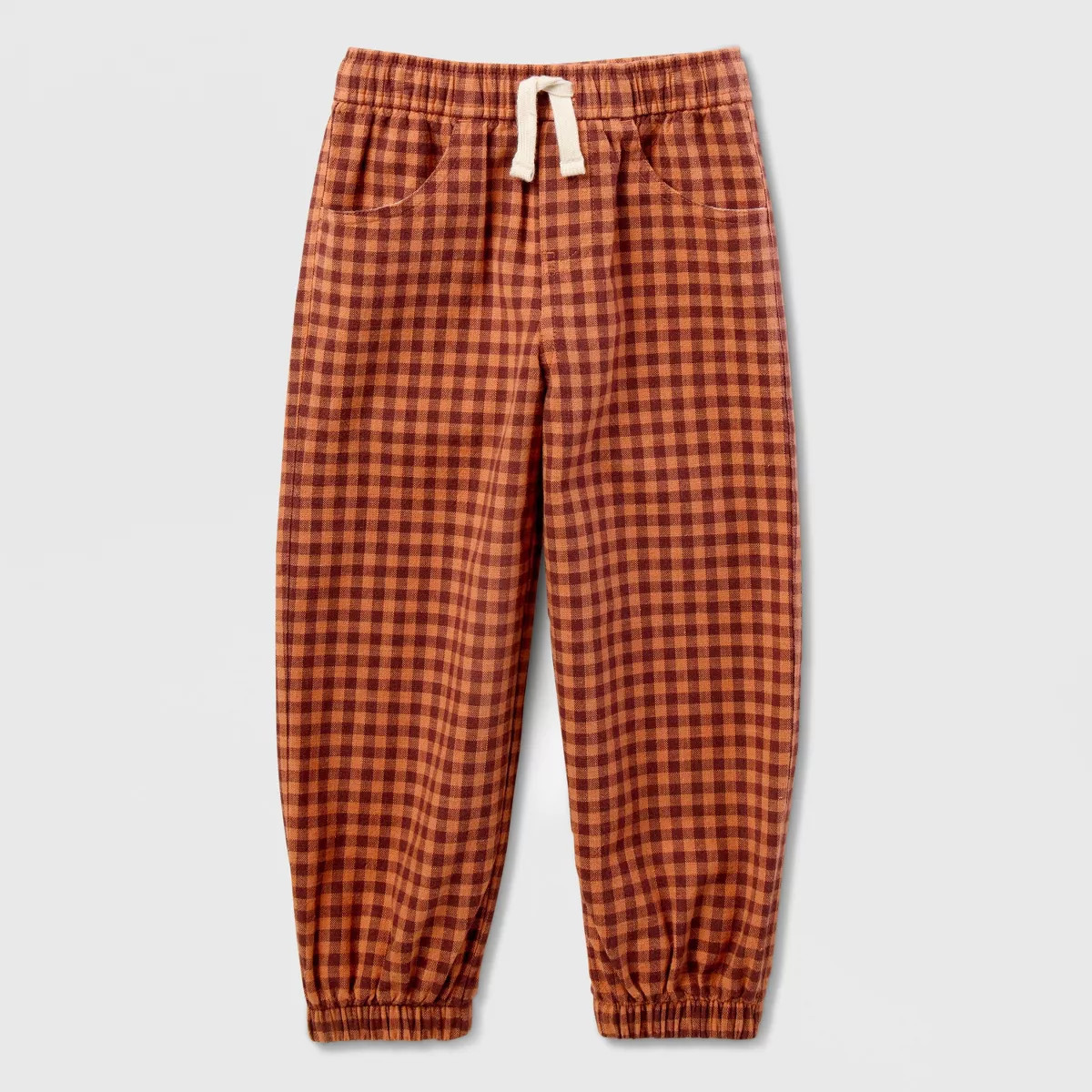 Toddler Boys' Baggy Plaid Pants - Cat & Jack\u2122 Brown 3T | Target