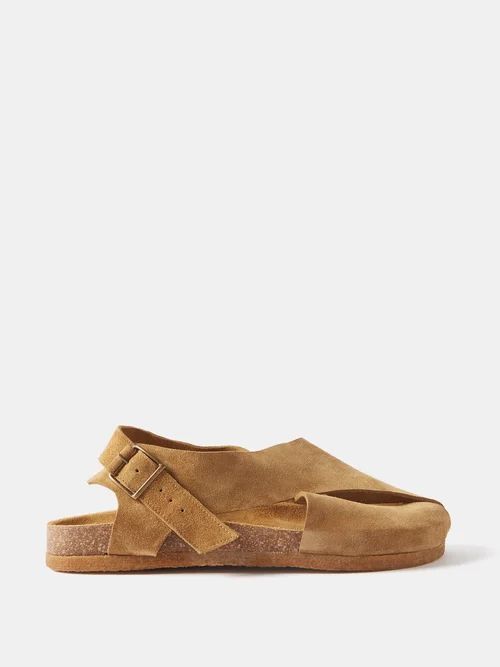 Jacques Solovière - Ferret Crossover-strap Suede Sandals - Mens - Beige | Matches (US)