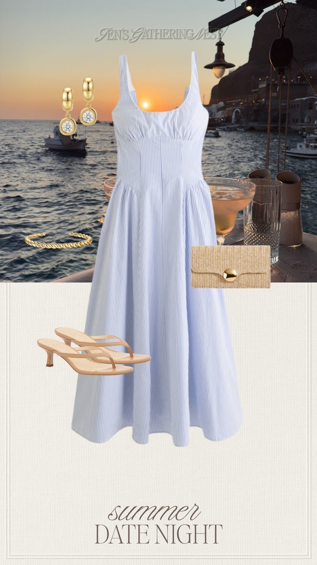 This Abercrombie dress is made for summer date nights. The soft blue stripes, woven clutch, neutral heels and gold earrings make it feel romantic, coastal and perfect for sunset dinners or vacation evenings. 🌅

#abercrombie #datenightoutfit #summerdress #coastalstyle #vacationoutfit #summerstyle #resortwear #affordablefashion #whatiwore #outfitinspo

#LTKootd #LTKTravel