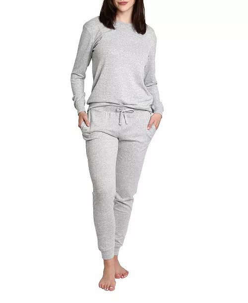 Women's Crew Neck Top with Jogger | Macy's