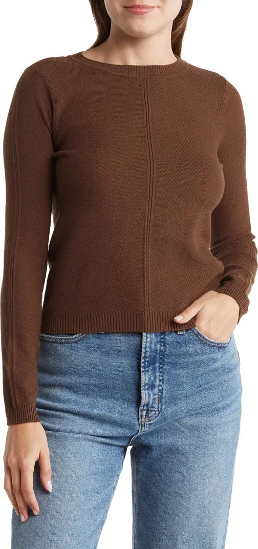 Crewneck Cross Stitch Center Seam Sweater | Nordstrom Rack