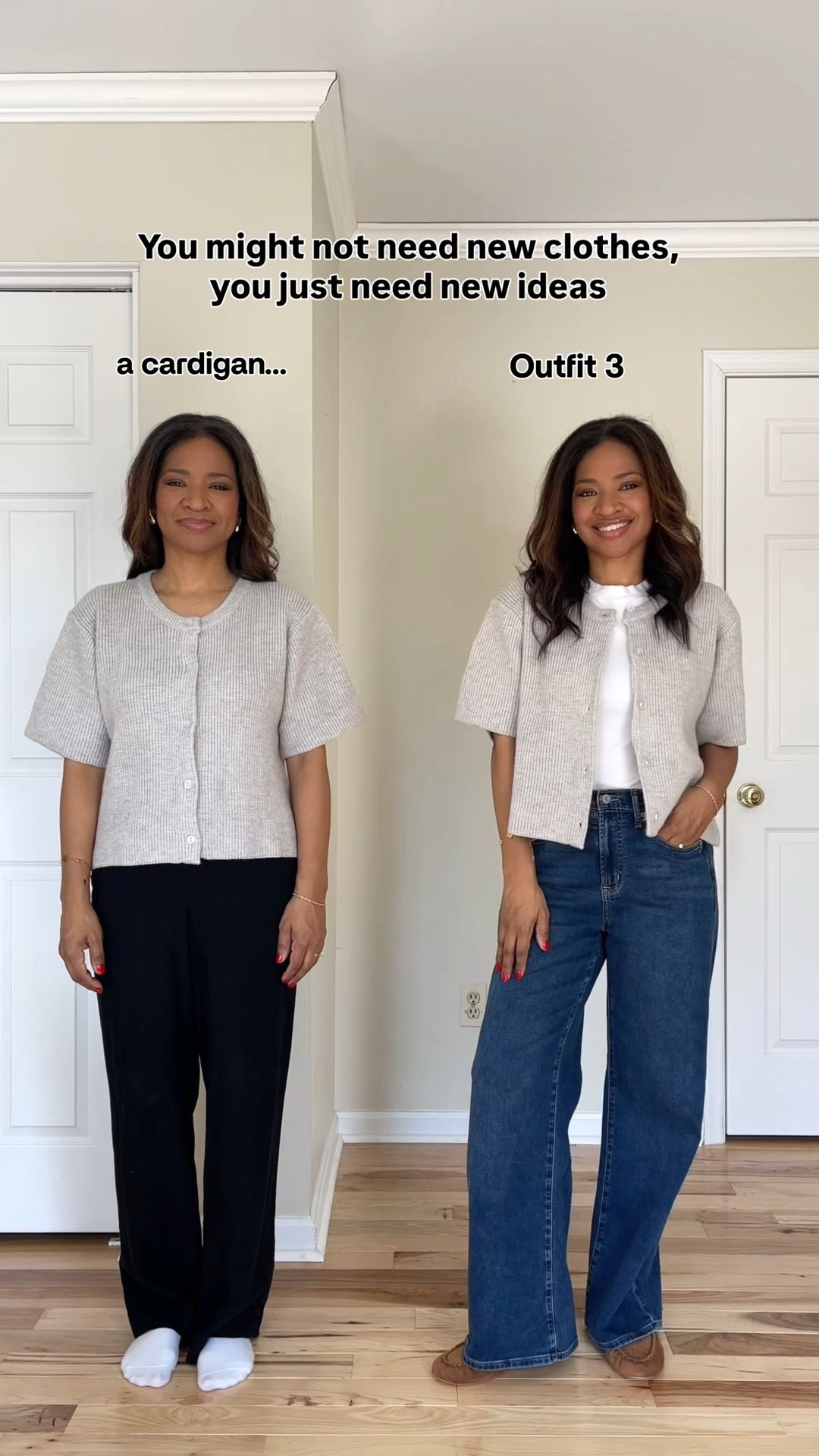 I sized up to a medium in the cardigan. Wearing a size 4 in the black slacks and linking similar. Wearing a size small in the white top. Wearing a size small in the black skort and linking similar too. Wearing a size 1/2 DOWN in the adidas sneakers. Wearing a size 27/4 regular in the sweatpant jeans from Gap. Size 1/2 UP in the tan loafers 



#LTKOver40 #LTKootd #LTKgrwm