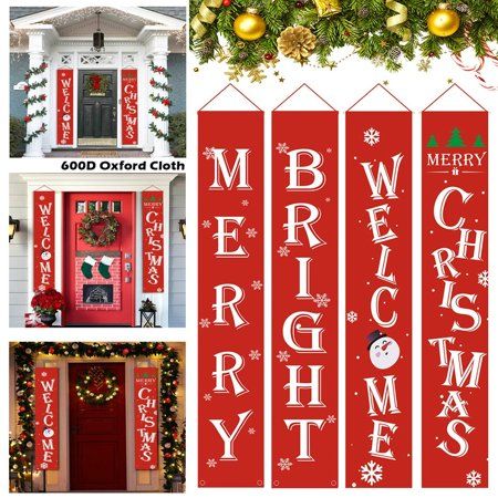 Newest Merry Christmas Porch Banner Christmas Outdoor Decoration for Home Hanging Pendant Christmas  | Walmart (US)