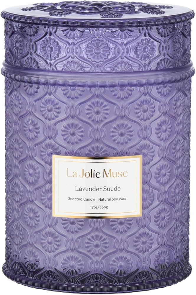 LA JOLIE MUSE Lavender Candle, Wood Wicked Candles for Home Scented, Large Soy Candles for Women,... | Amazon (US)