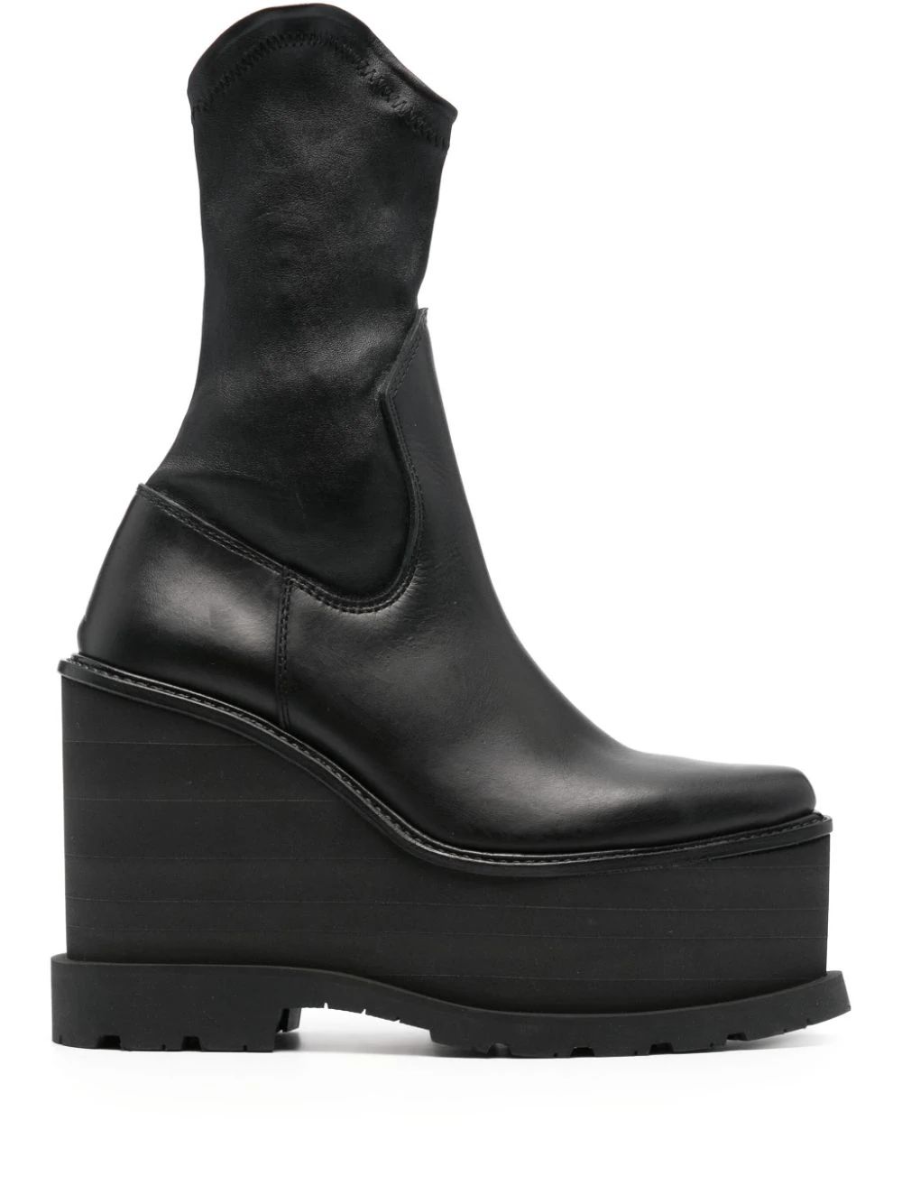 Sacai 140mm Leather Wedge Cowboy Boots - Farfetch | Farfetch Global