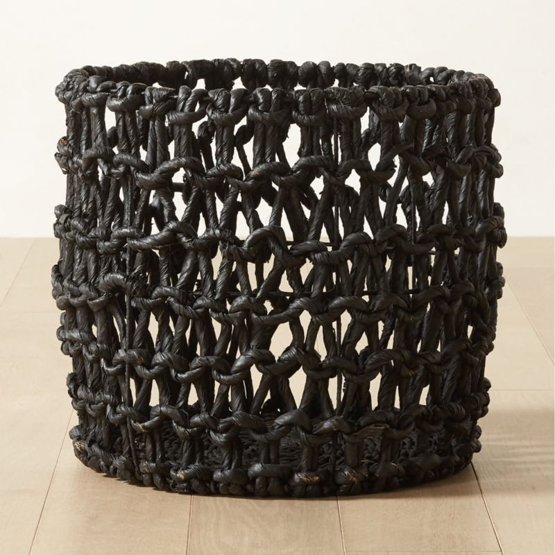 Kalum Woven Black Storage Basket Large | CB2 | CB2