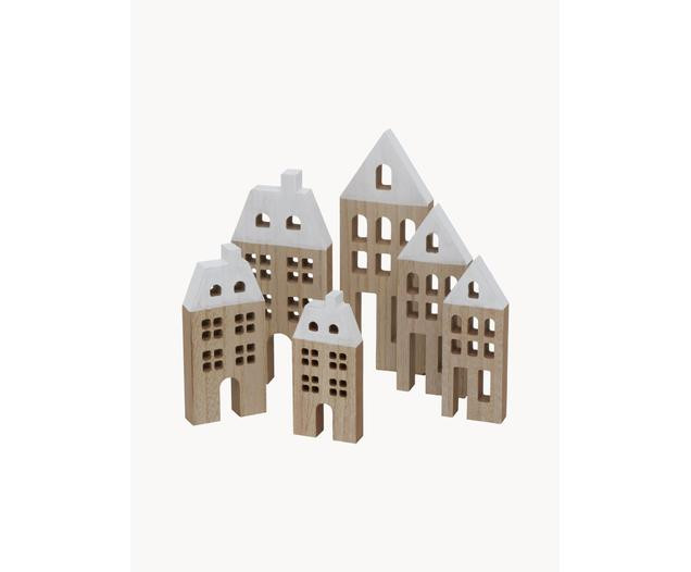 Deko-Häuser Towny aus Holz, 6 Stück | Westwing EU