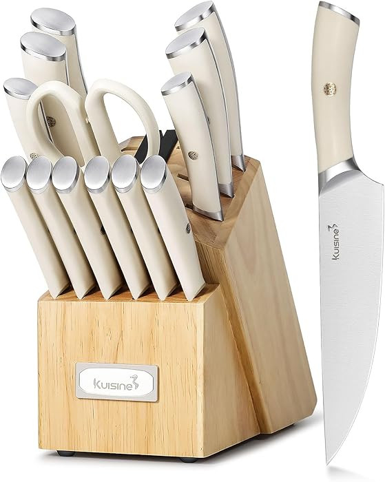 Kuisine Chef Knife Set,High Carbon Stainless Steel Block Knife Set,Knife Block Set with Built-in ... | Amazon (US)