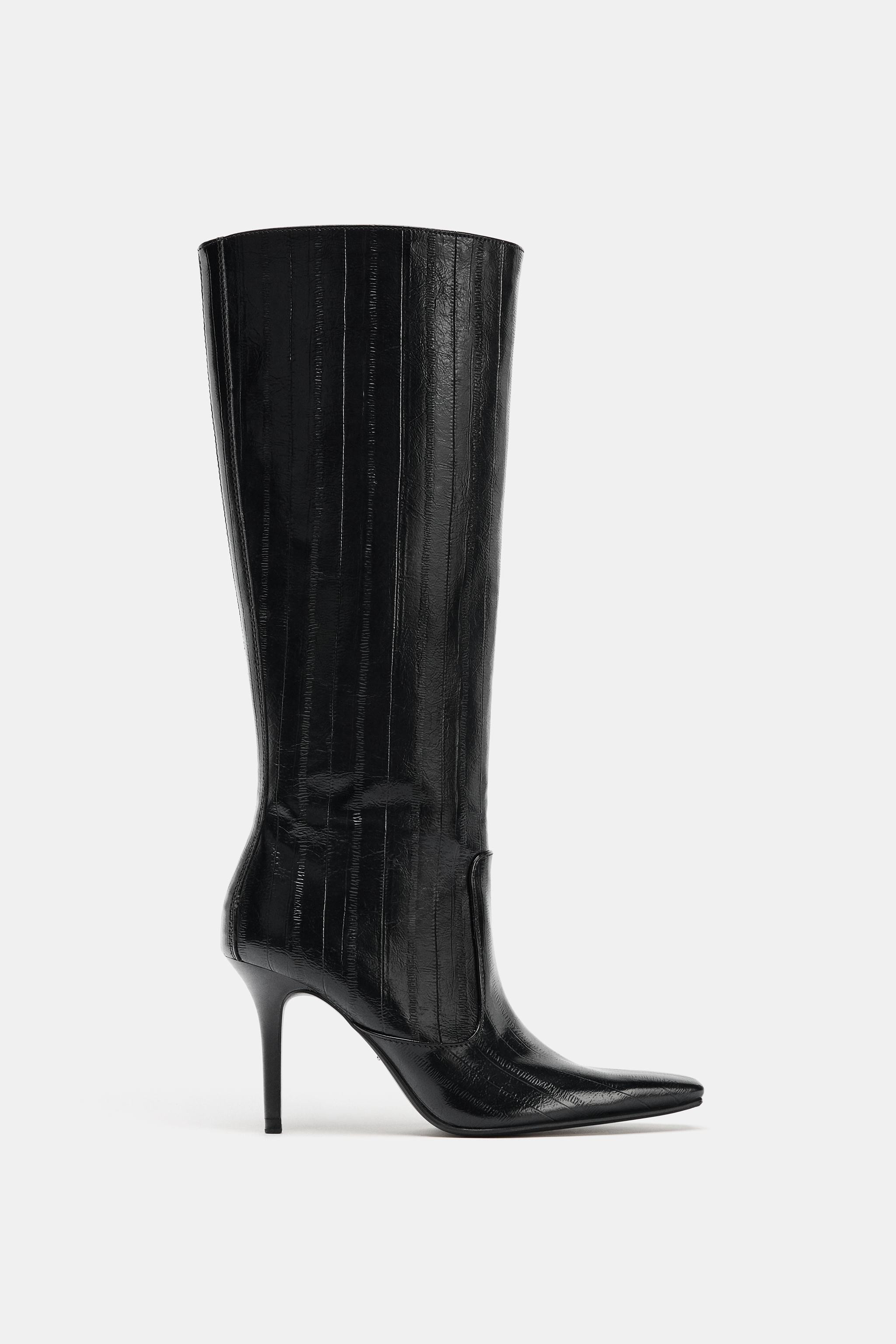 ENGRAVED HEELED BOOTS | Zara US
