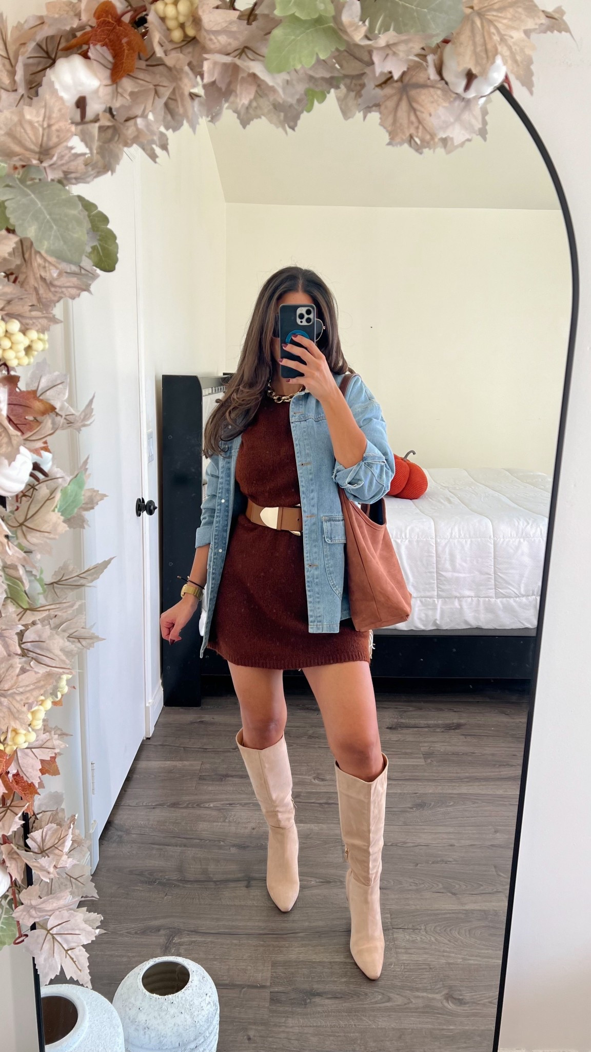 Fall outfit idea with sweater dress. Love it with the denim barn jacket 

#LTKStyleTip #LTKSeasonal #LTKFindsUnder50