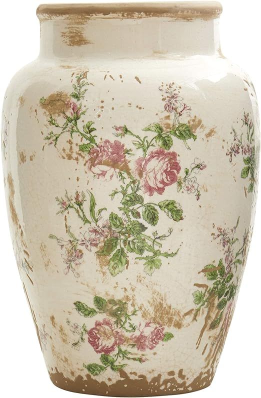 12.5in. Tuscan Ceramic Floral Print Vase | Amazon (US)