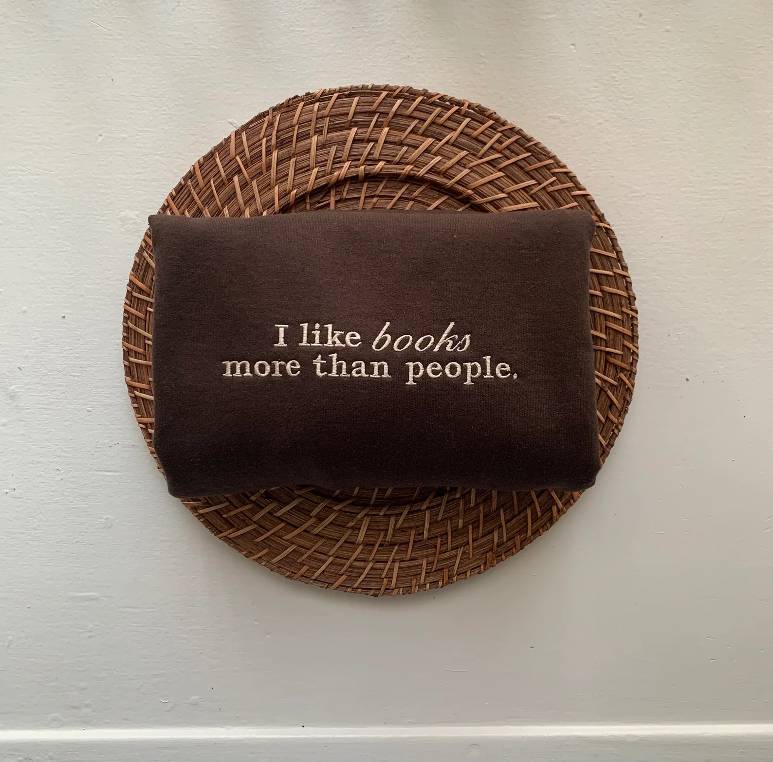 I Like Books More Than People Embroidered Sweatshirt Book - Etsy | Etsy (US)