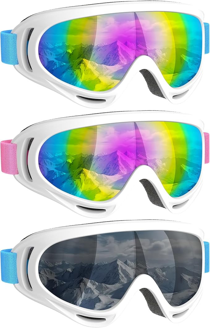 COOLOO 3 Pack Kids Ski Goggles, Anti-fog Snowboard Goggles with UV400 Protection, Snow Goggles fo... | Amazon (US)