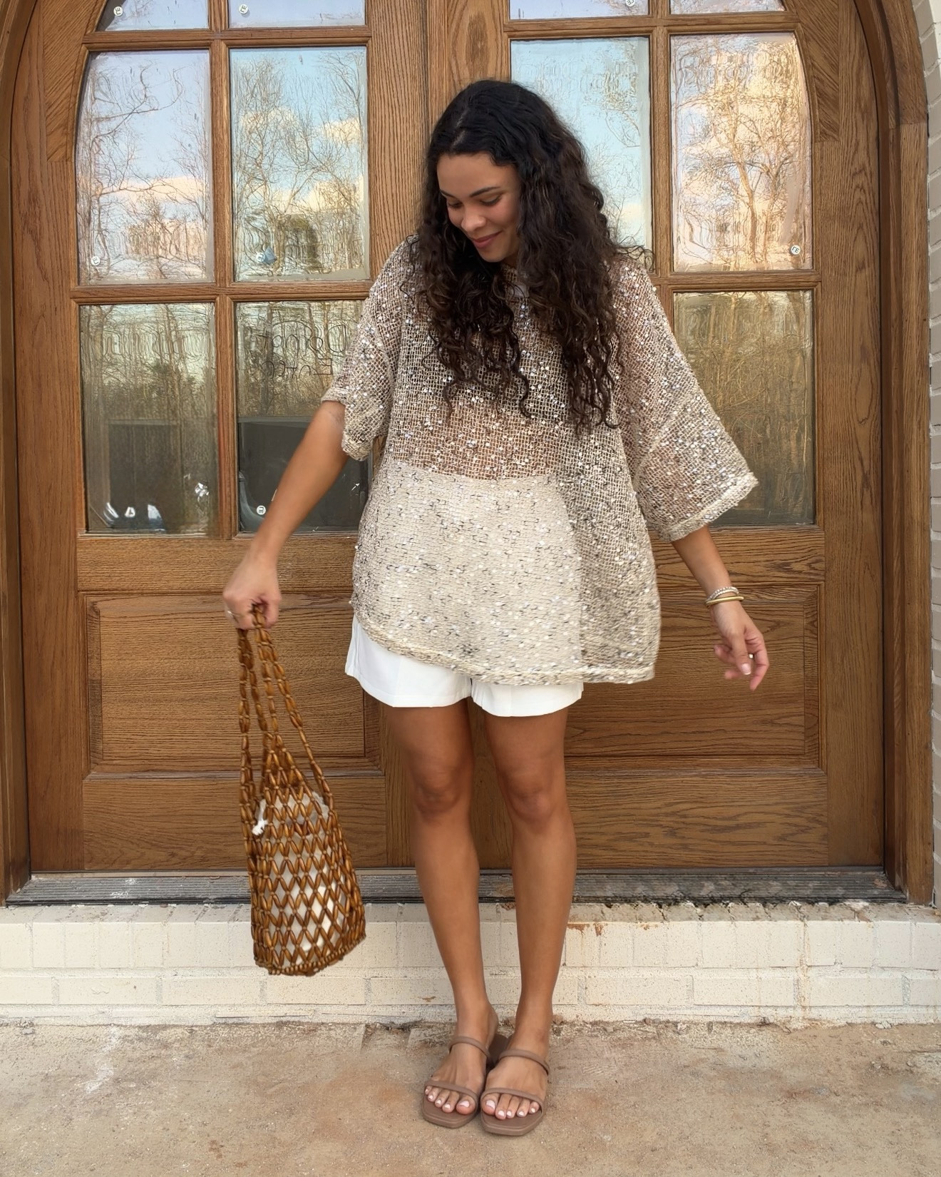 Size 04 too from VRG GRL
size small white trouser shorts so comfy

Hand bag spring outfits fun outfit 

#LTKFestival #LTKSpringSale #LTKootd