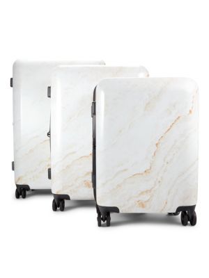 3-Piece Marble Print Spinner Suitcase Set | Saks Fifth Avenue OFF 5TH