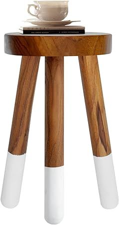 Teak 9” Round Plant Stand |Wood Counter Stool |Dip Dyed Wood Plant Stand, Riser |Wood Accent St... | Amazon (US)