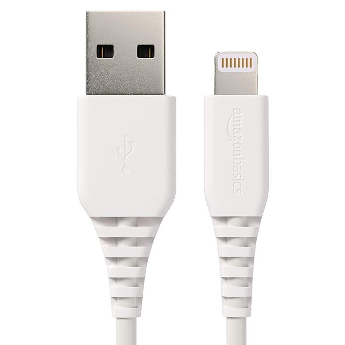 AmazonBasics Lightning to USB A Cable, MFi Certified iPhone Charger, White, 6 Foot, 2 Pack | Amazon (US)