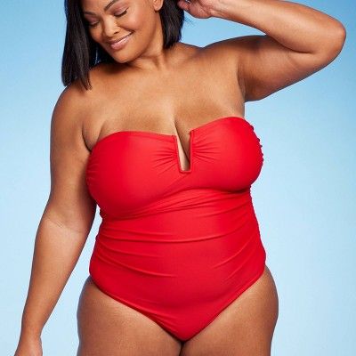 Women's U-Wire Full Coverage One Piece Swimsuit - Kona Sol™ Red | Target