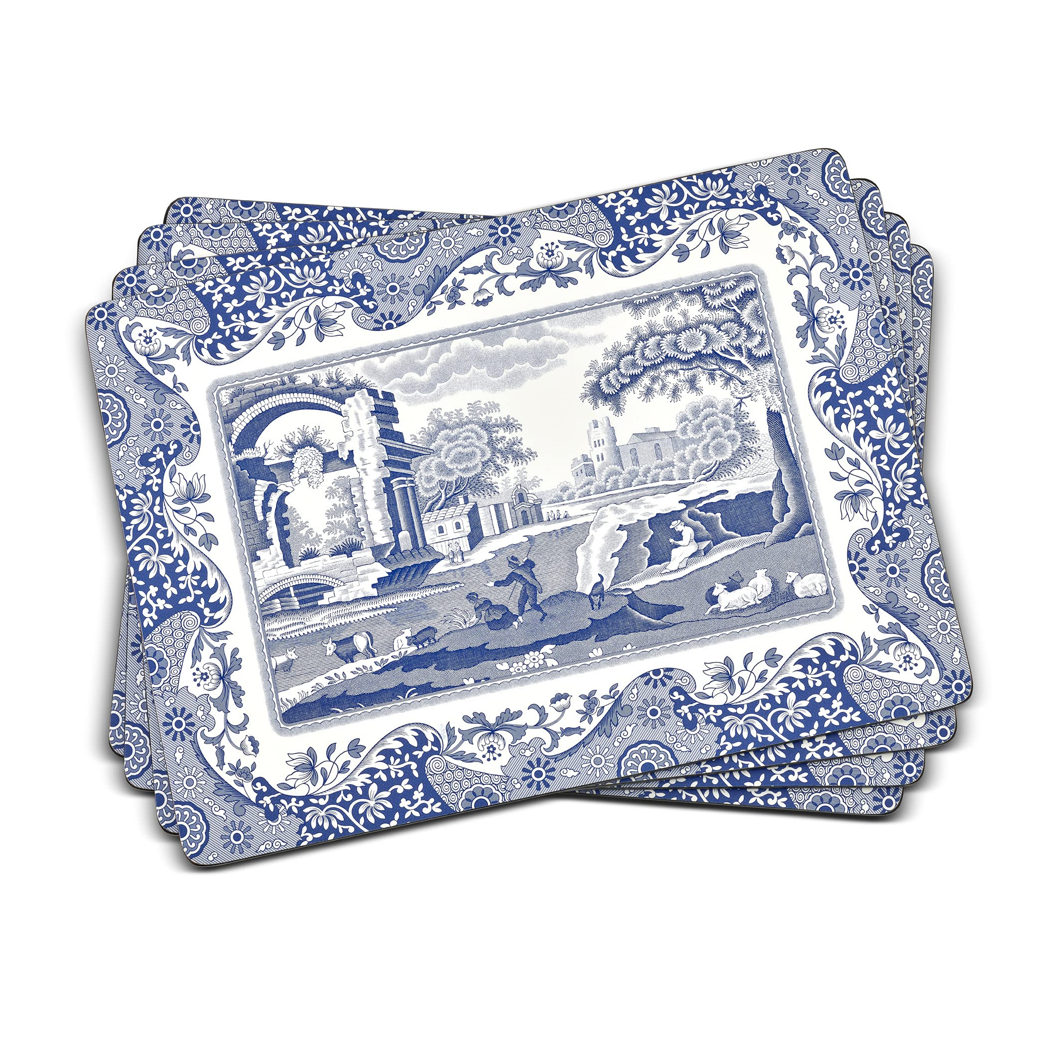Spode Blue Italian Collection Placemats | Set of 4 | Heat Resistant Mats | CorkBacked Board | Har... | Amazon (US)