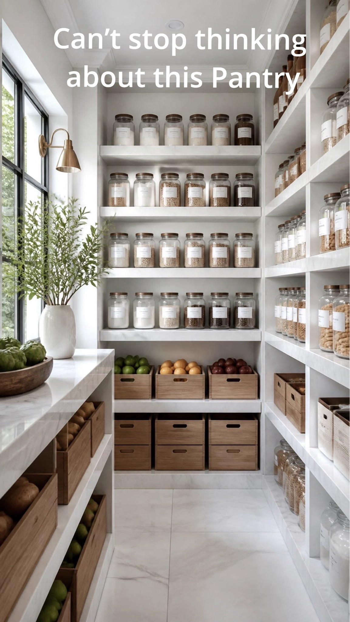This Pantry gives me all the inspiration to re-do mine… the jars, the warm wood bins, the labels and organic decor 😍

#pantry #kitchen #pantryorganization #pantrygoals #kitchenmakeover

#LTKHome #LTKSeasonal