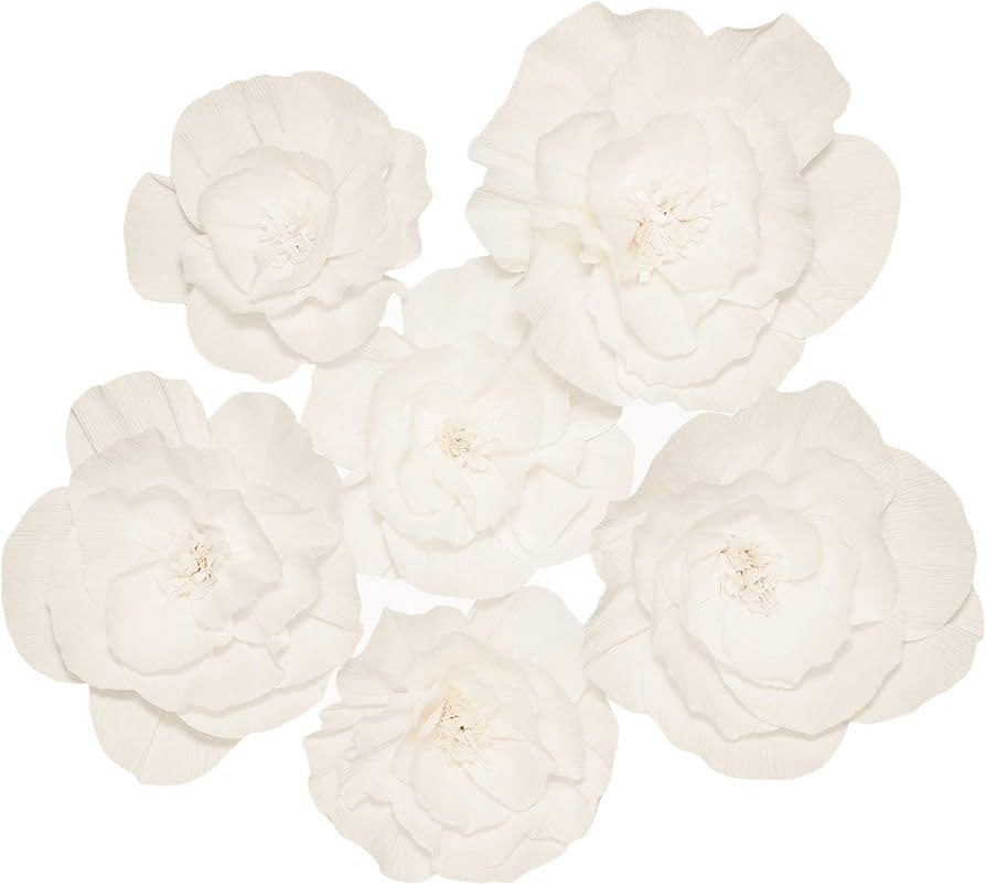 INNOBOUTIQUE Paper Flowers Decorations for Wall Paper Large Flower Wall Decorations (6Pcs) | Amazon (US)