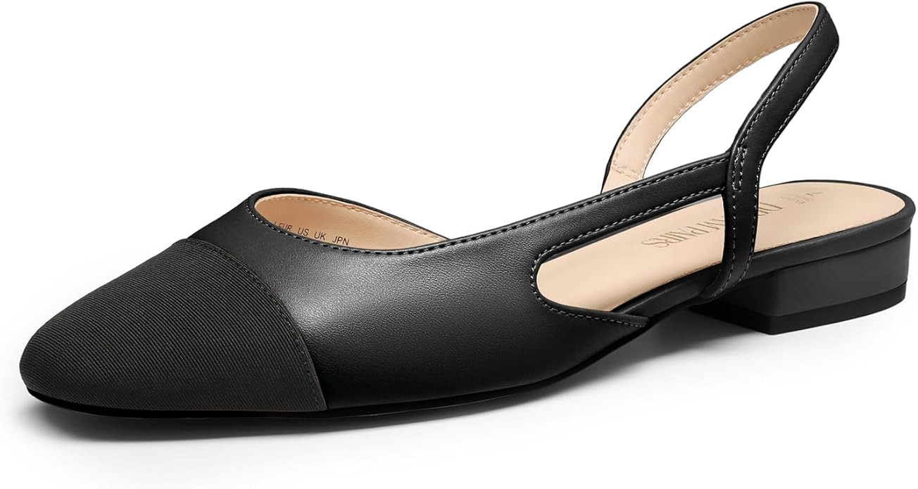 DREAM PAIRS Women's Flats, Square Toe Slingback Flats for Women Dressy Casual Work Office Party, ... | Amazon (US)