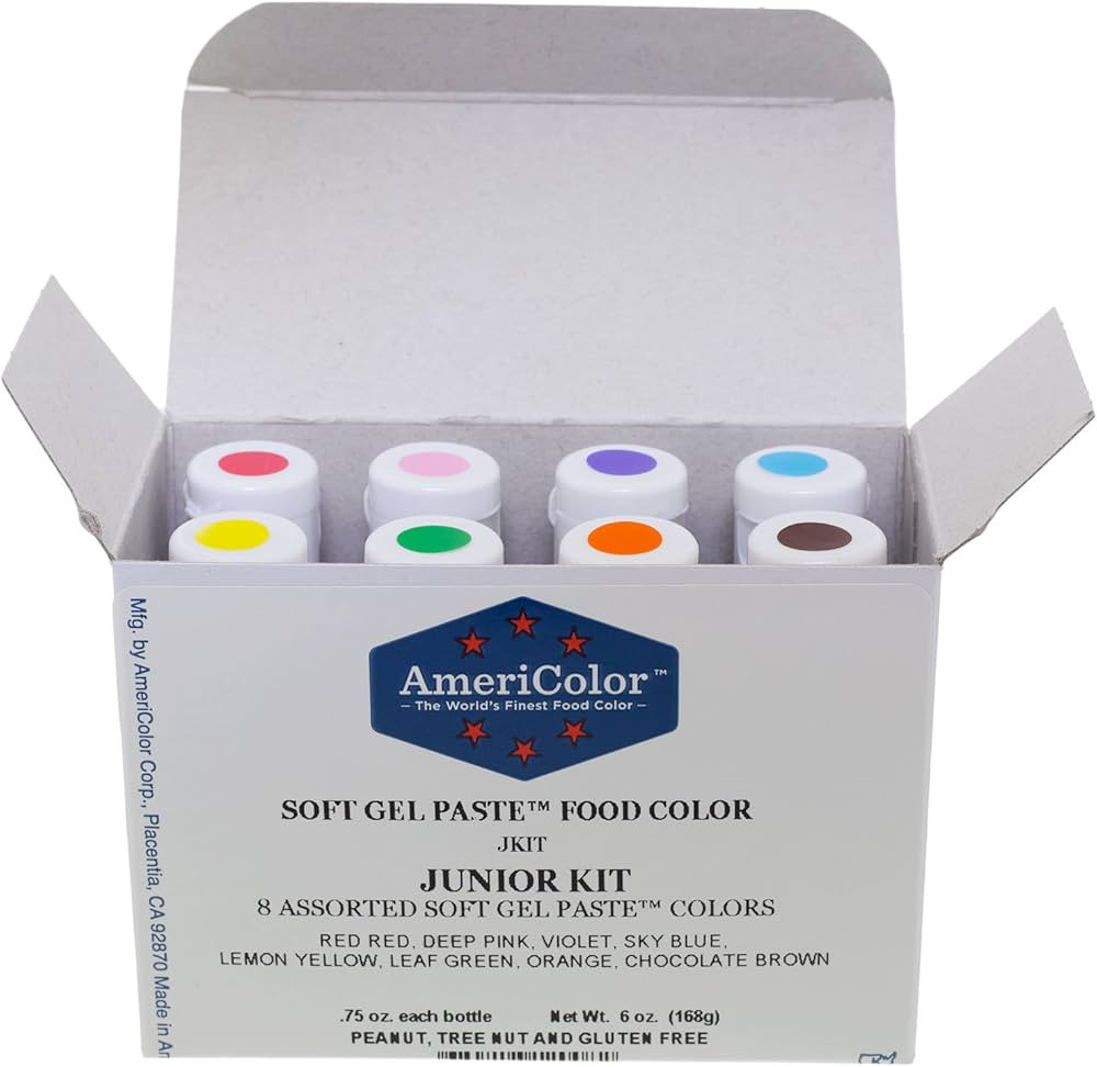 Food Coloring AmeriColor Soft - Gel Paste Junior Kit, 8 Colors, .75 Ounce Bottles | Amazon (US)