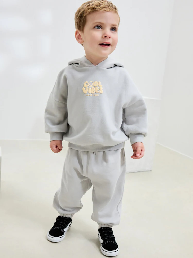 Light Blue Cool Vibes Printed Hoodie and Joggers Set (3mths-7yrs) | Next US