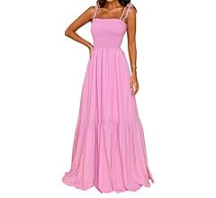 kinstell Long Pink Dress Maxi Pink Dress Maxi Dress Outfit Pink Sundress Pink Vacation Dress Pink | Amazon (US)