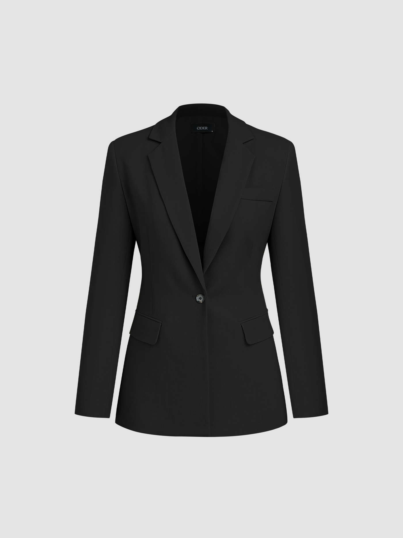 Collar Solid Button Split Blazer | Cider