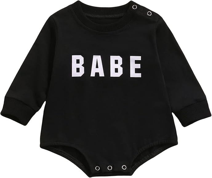 Baby Girl Boy Crewneck Sweatshirt Long Sleeve Romper Oversized Waffle Knit Sweater Bodyusuit Pull... | Amazon (US)