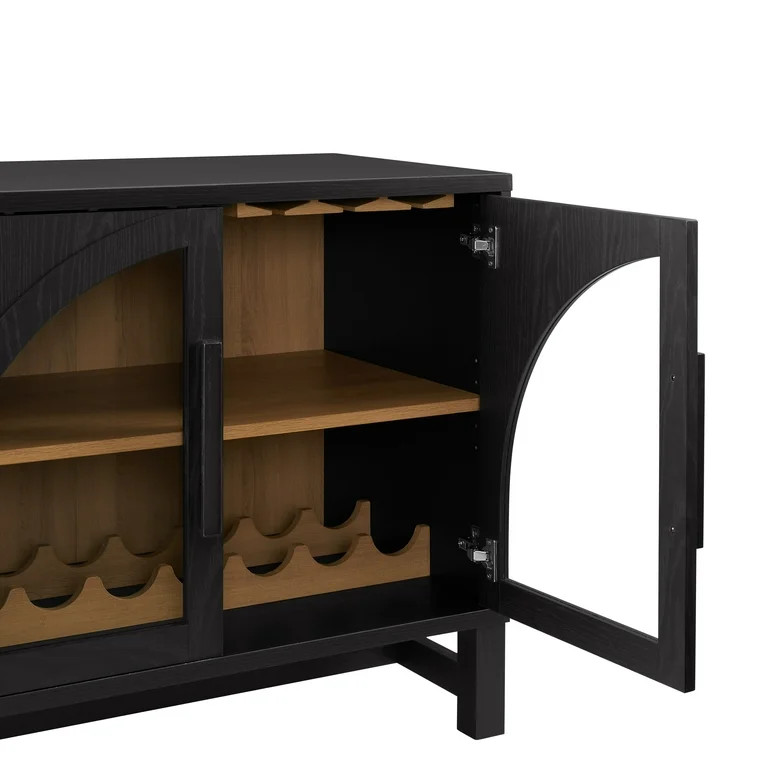 Better Homes & Gardens Juliet Arch Door Kitchen Console, Black Finish | Walmart (US)