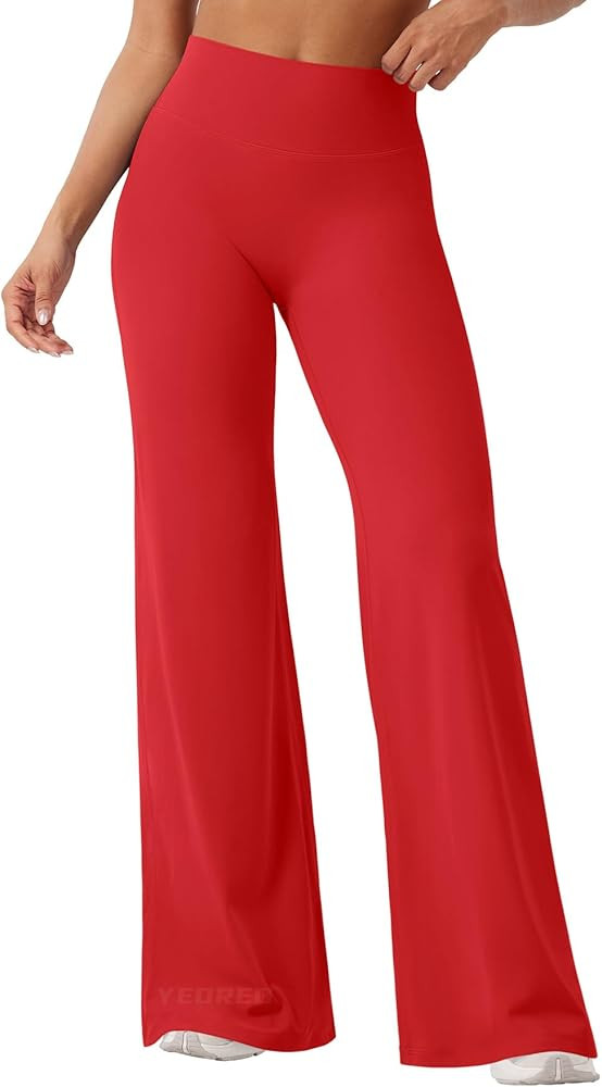 YEOREO Workout Leggings Womens No Front Seam Straight Leggings 29"/ 31.5"/ 33"/ 35" High Waist Bu... | Amazon (US)