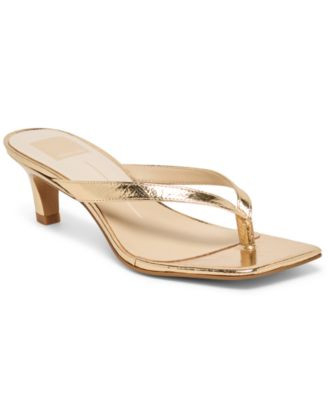 Dolce Vita Women's Ramia Kitten Heel Thong Dress Sandals - Bone Leather | Macy's