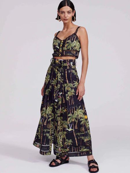 Beija-Flor Cotton Pleated Maxi Skirt | Hayley Menzies