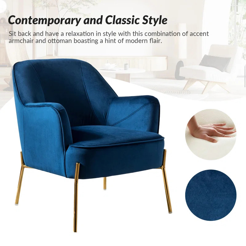 Cleo 26" Wide Contemporary Chair with Recessed Arms | Wayfair North America