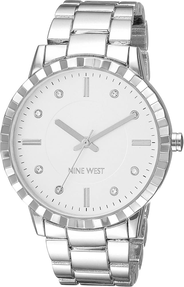 Nine West Women's Crystal Accented Bracelet Watch | Amazon (US)