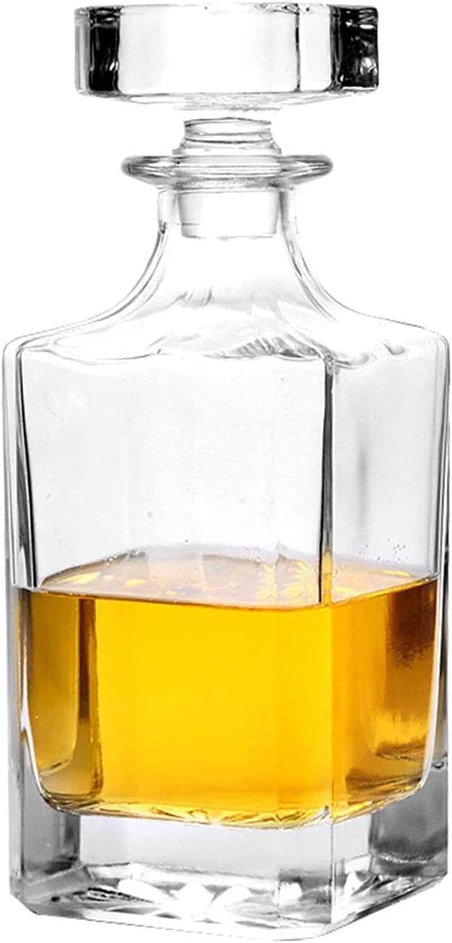 Glass Decanter with Airtight Geometric Stopper - Whiskey Decanter for Wine, Bourbon, Brandy, Liqu... | Amazon (US)