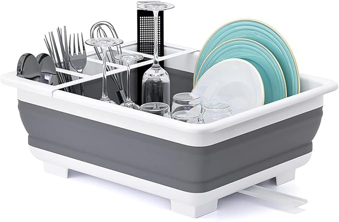THANSTAR Collapsible Dish Drying Rack Portable Dinnerware Drainer Organizer for Kitchen RV Camper... | Amazon (US)