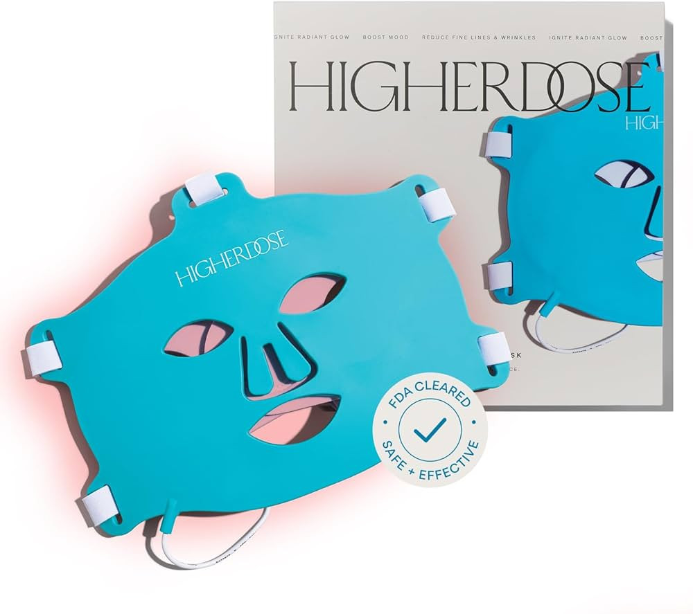 HigherDOSE Red Light Face Mask - FDA Cleared LED Red Light Therapy for Face with Near Infrared Te... | Amazon (US)