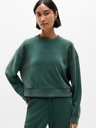 Seasoft Rib Crewneck Sweatshirt | Athleta