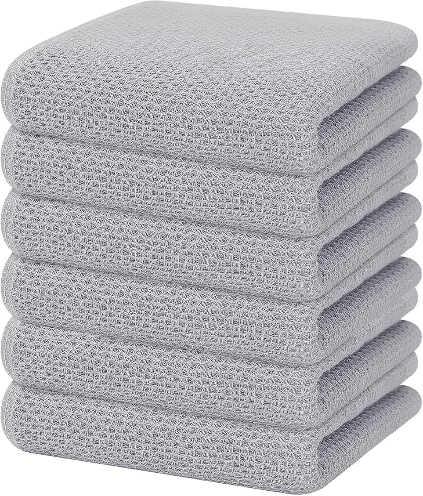 Homaxy 100% Cotton Waffle Weave Kitchen Dish Towels, Ultra Soft Absorbent Quick Drying Cleaning T... | Amazon (US)