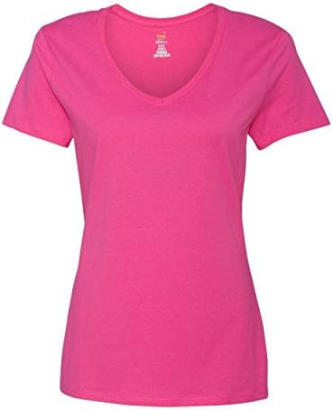 Hanes Women's Nano- V-Neck T-Shirt WOW PINK X-Large | Amazon (US)