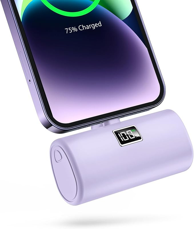 JEJILL Portable Charger for iPhone, 20W PD Fast Charging - 6000mAh Small Power Bank with LCD Disp... | Amazon (US)