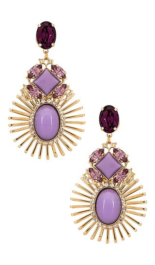 Sunray Jewel Chandelier Earrings in Lilac | Revolve Clothing (Global)