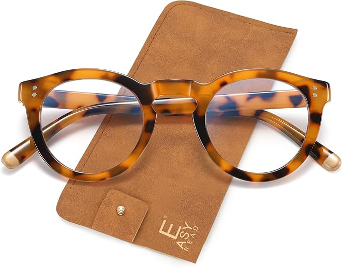 EASY READ Blue Light Blocking Glasses for Women,Retro Round Anti Eyestrain Computer Eyeglasses fo... | Amazon (US)