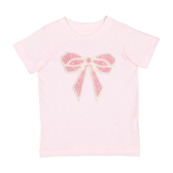 Sweet Wink Pearl Bow Patch Short Sleeve T-Shirt- Ballet | JoJo Mommy
