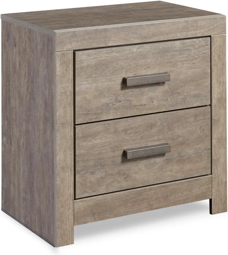 Signature Design by Ashley Culverbach Modern 2 Drawer Nightstand with 2 USB Charging Stations, We... | Amazon (US)