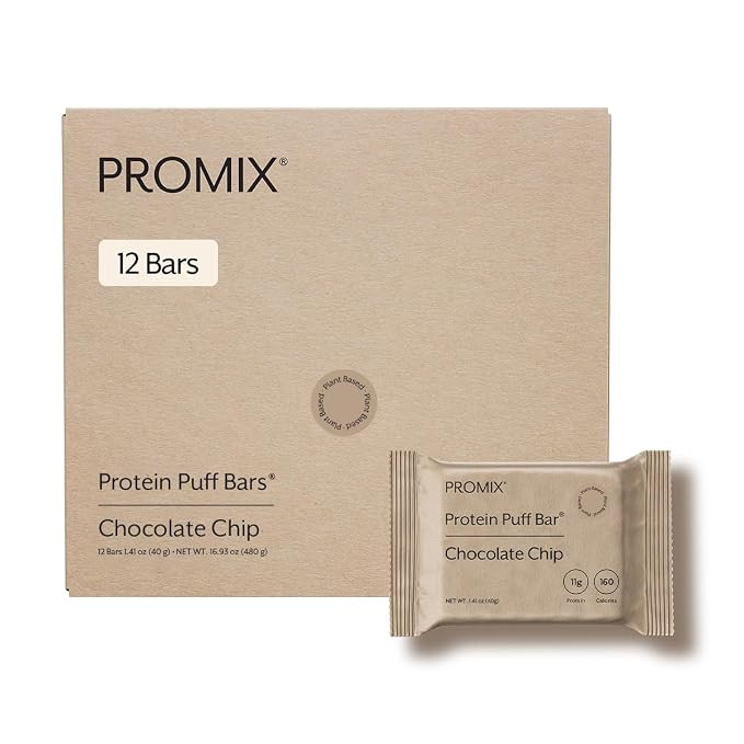 Promix Nutrition Plant-Based Puff Bars, Chocolate - 12 Bars | Plant-Based Protein Puff Bar Snack ... | Amazon (US)