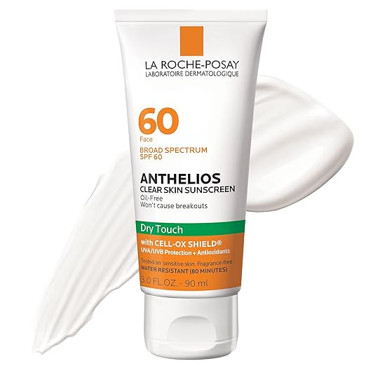 La Roche-Posay Anthelios Clear Skin Sunscreen Dry Touch SPF 60, Oil Free Sunscreen For Face, Oil ... | Amazon (US)